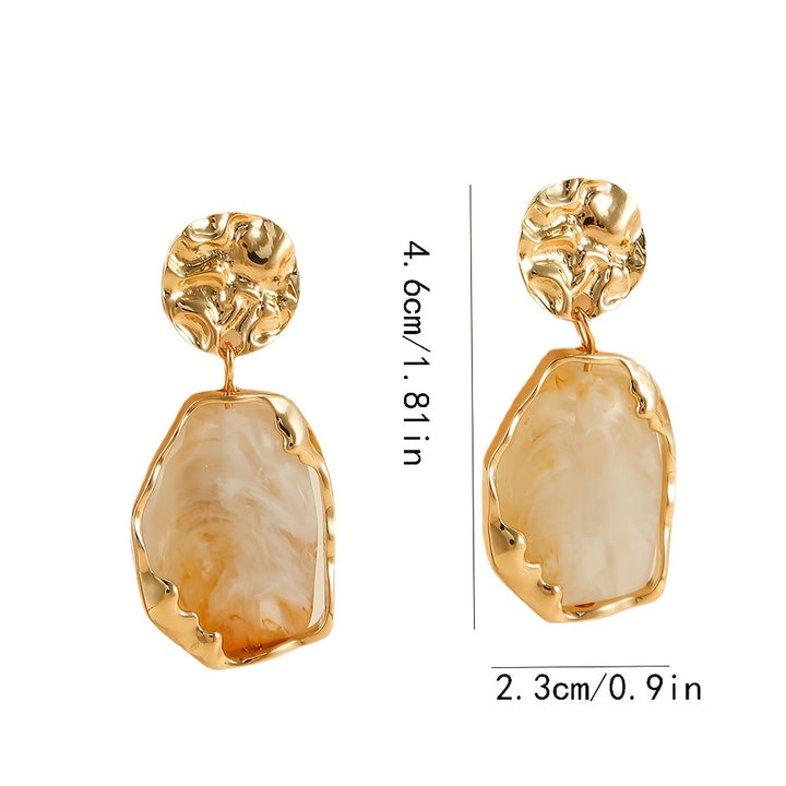 Elegant Vintage Irregular Resin Geometric Earrings For Women, Perfect For Banquets, Parties & Vacations