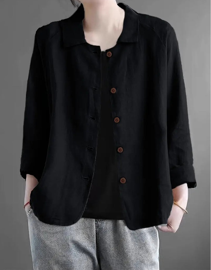 Spot New Cross-border Foreign Trade European And American Women's Solid Color Shirt Collar Single Breasted Long Sleeved Casual Jacket Cardigan