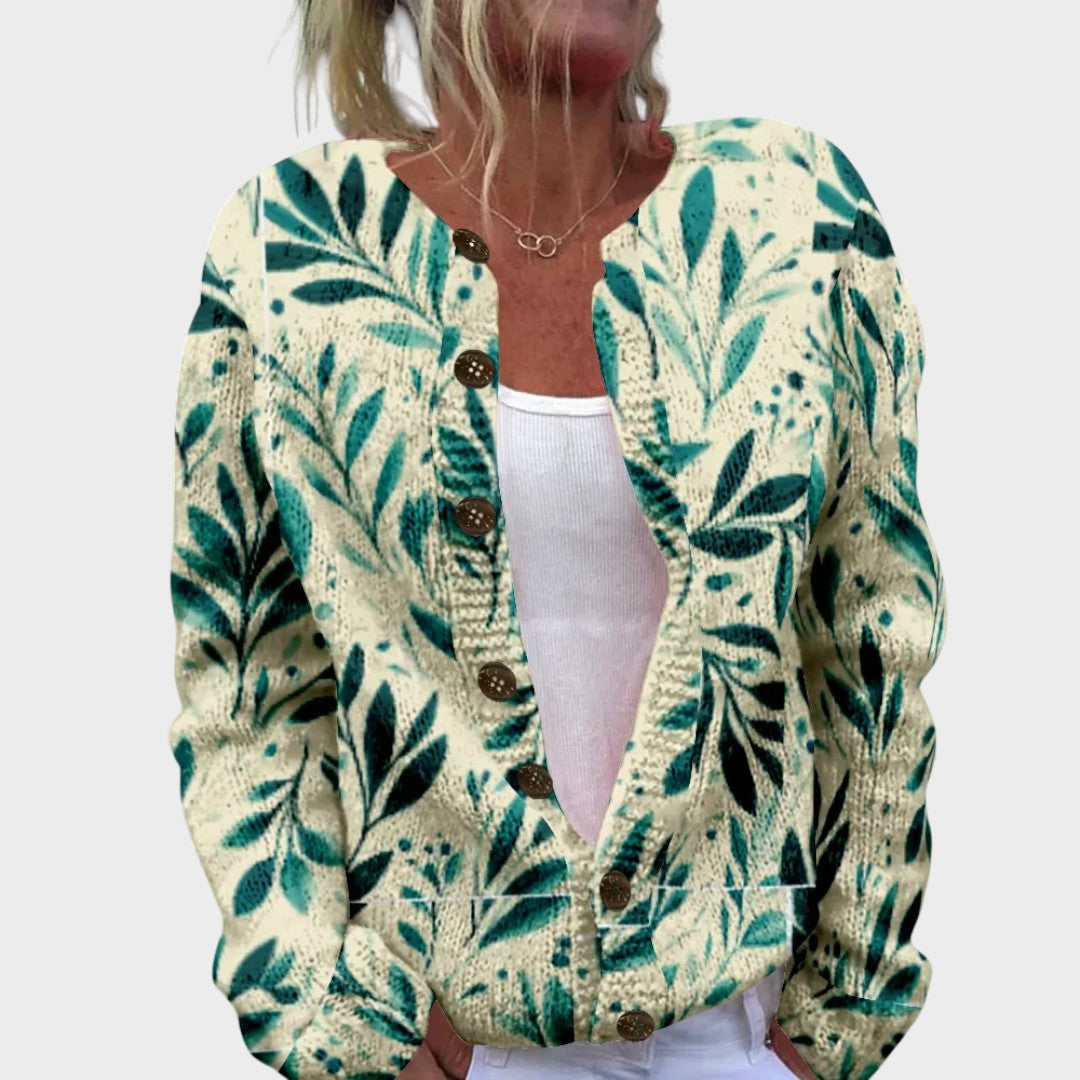 Francisca - Podzimní květinový cardigan