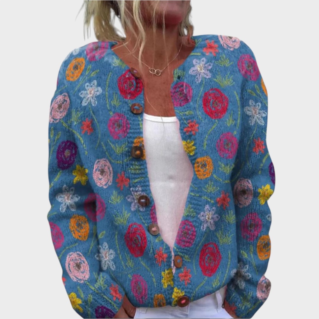 Filipa - Podzimní květinový cardigan