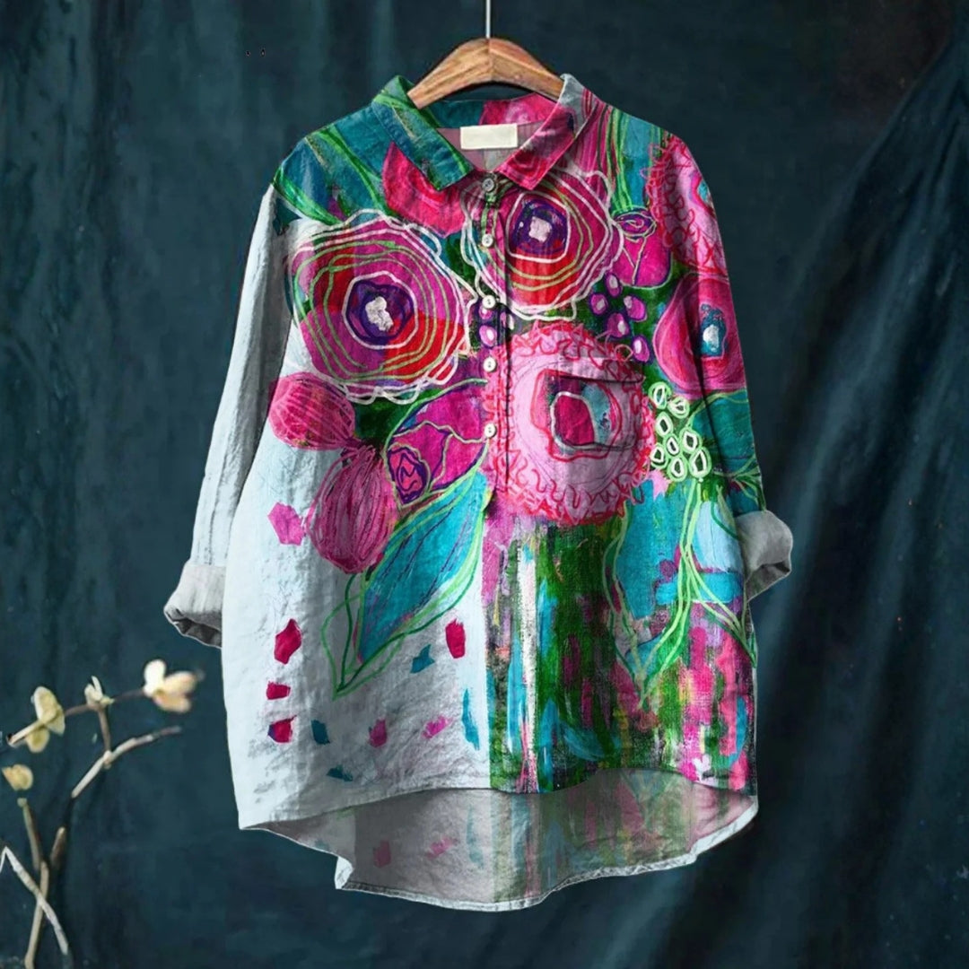 Elda - Košile s květinovým vintage designem