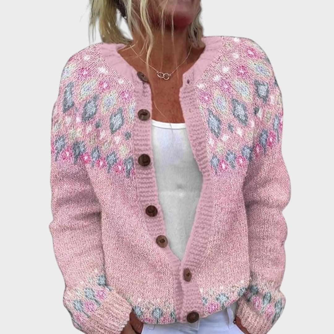 Daniela - Podzimní květinový cardigan