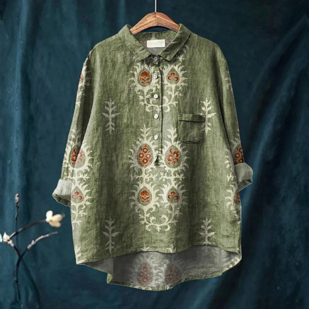 Diana - Vintage etnická košile s květinovým potiskem