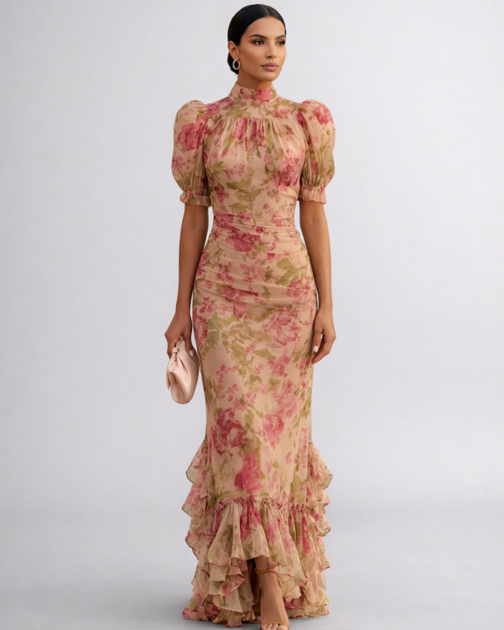 Rosario | Dlouhé květinové šaty z chiffon