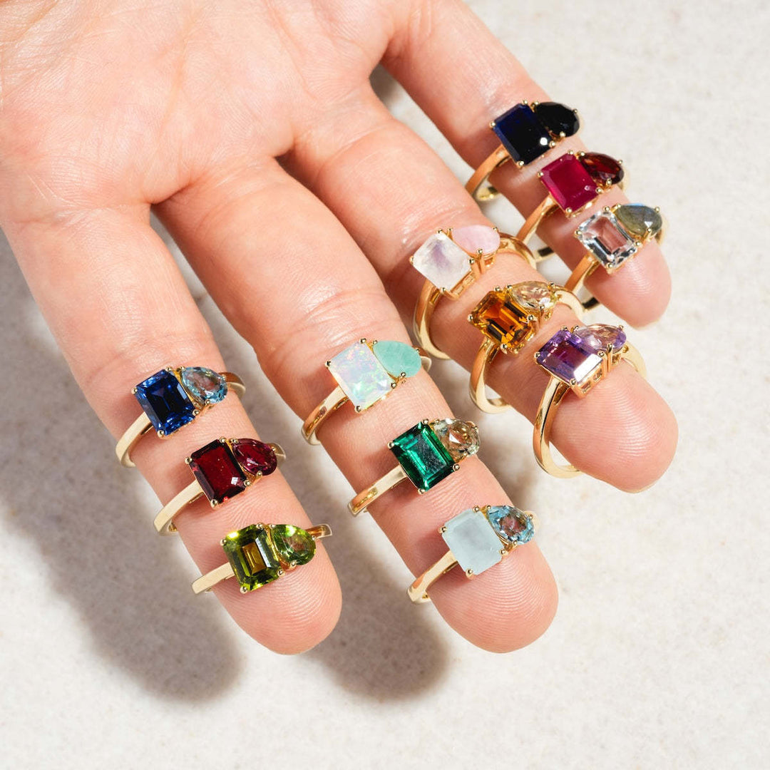 Titanium Steel Multi-Color Zircon December Birthstone 