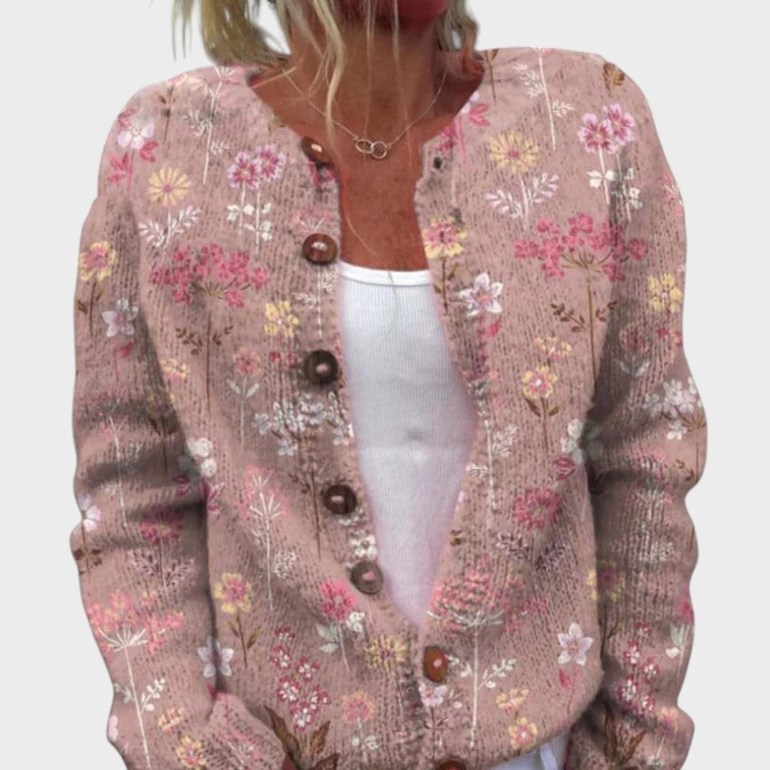 Raquel - Podzimní květinový cardigan