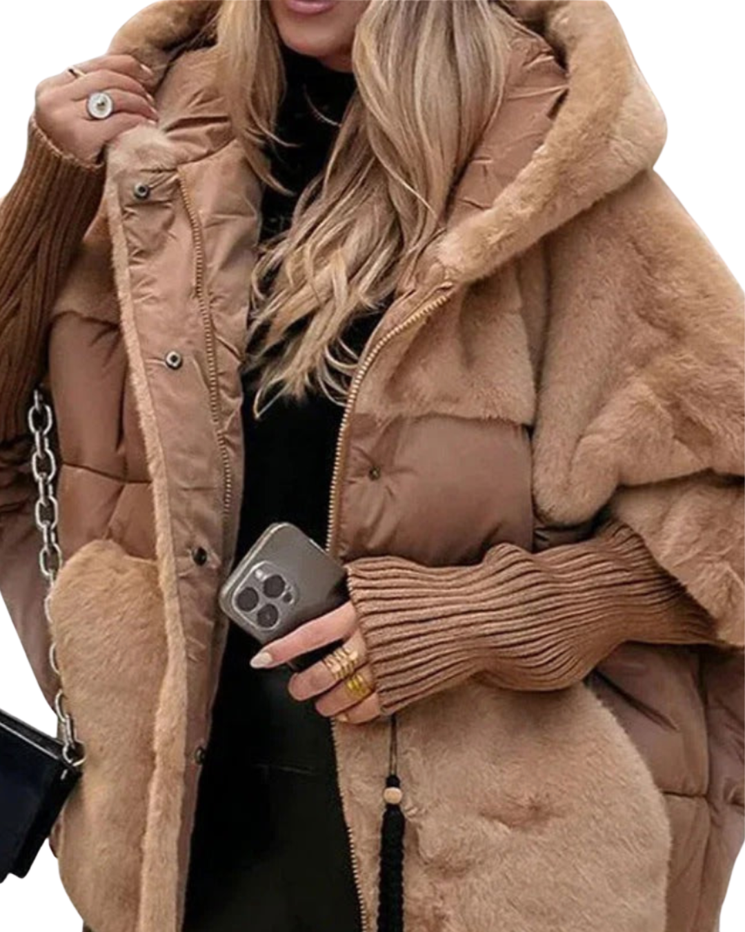 Dominika - Prošívaný kabát s kapucí