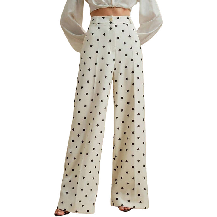 Womens Loose Wide-Leg Trousers Casual Pants Womens High-Waist Versatile Trousers