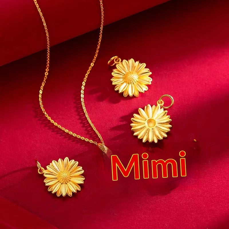 sunflower gold-plated pendant necklace