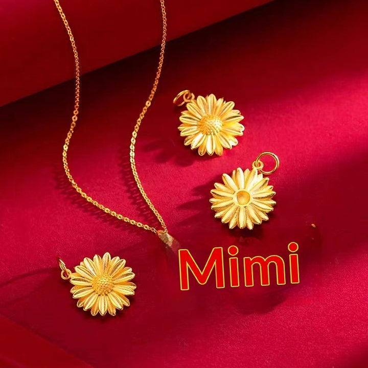 sunflower gold-plated pendant necklace