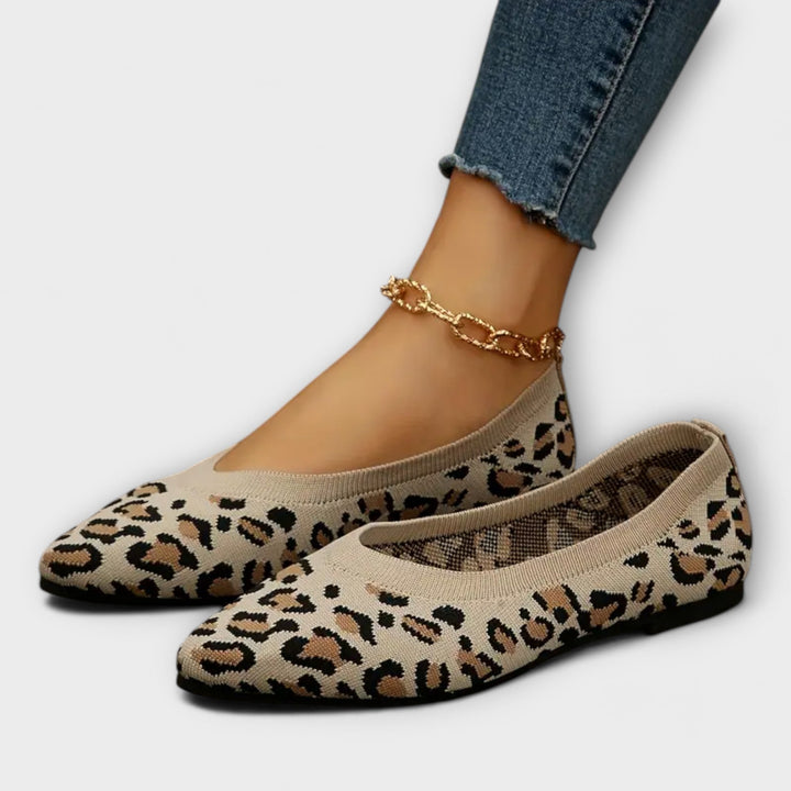 Paula - Krajkové slip-on boty s leopardím vzorem