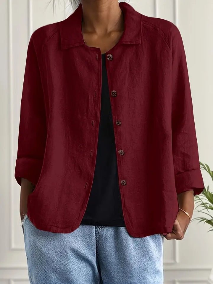 Spot New Cross-border Foreign Trade European And American Women's Solid Color Shirt Collar Single Breasted Long Sleeved Casual Jacket Cardigan
