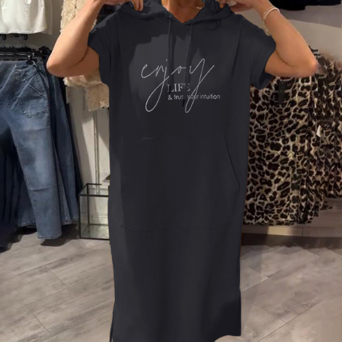 Saskia - Casual šaty s kapucí