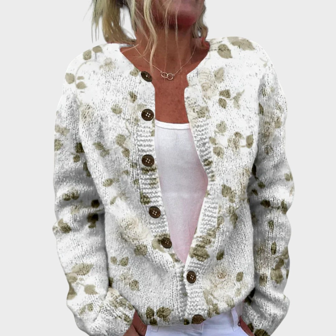 Joana - Podzimní květinový cardigan