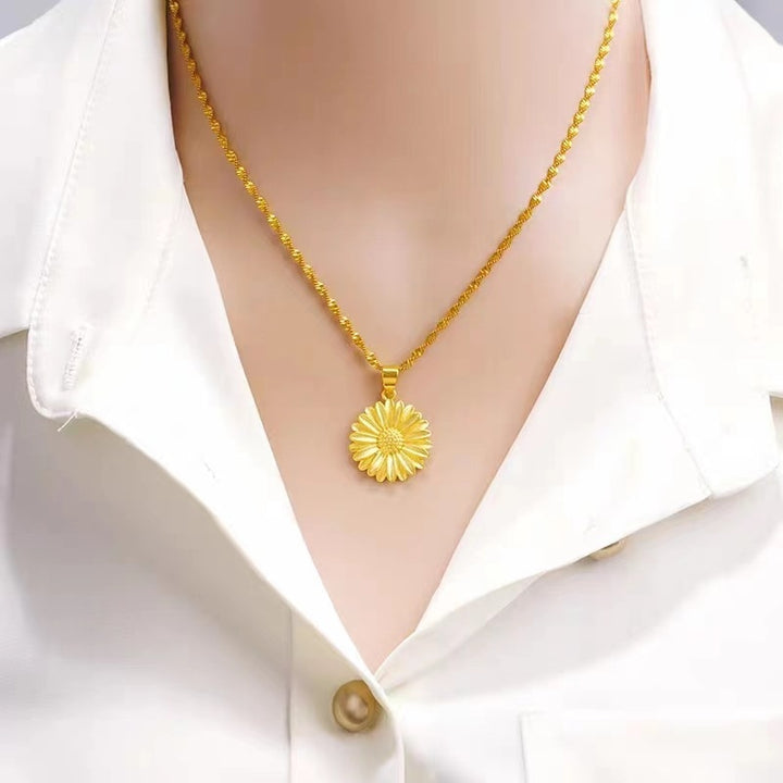 sunflower gold-plated pendant necklace