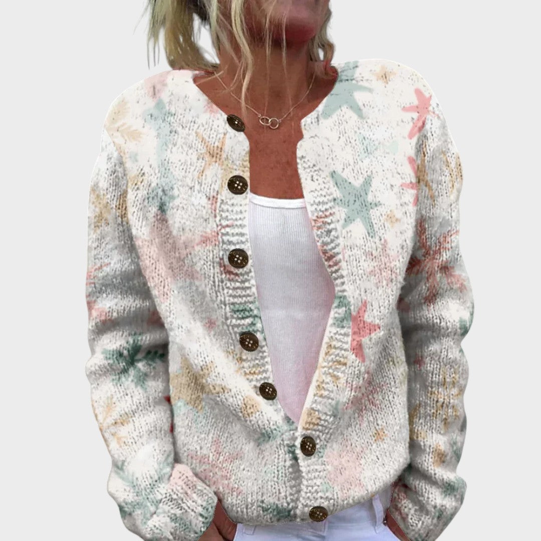 Leonor - Podzimní květinový cardigan