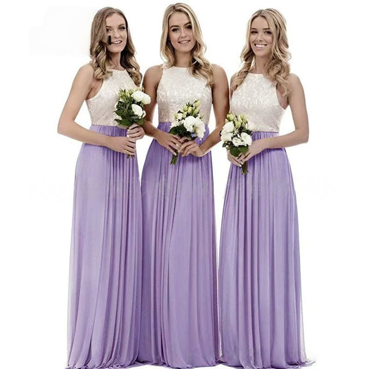 New Elegant Modest And Sophisticated Slim-Fit Long Lace Bridesmaid Dress For Spring