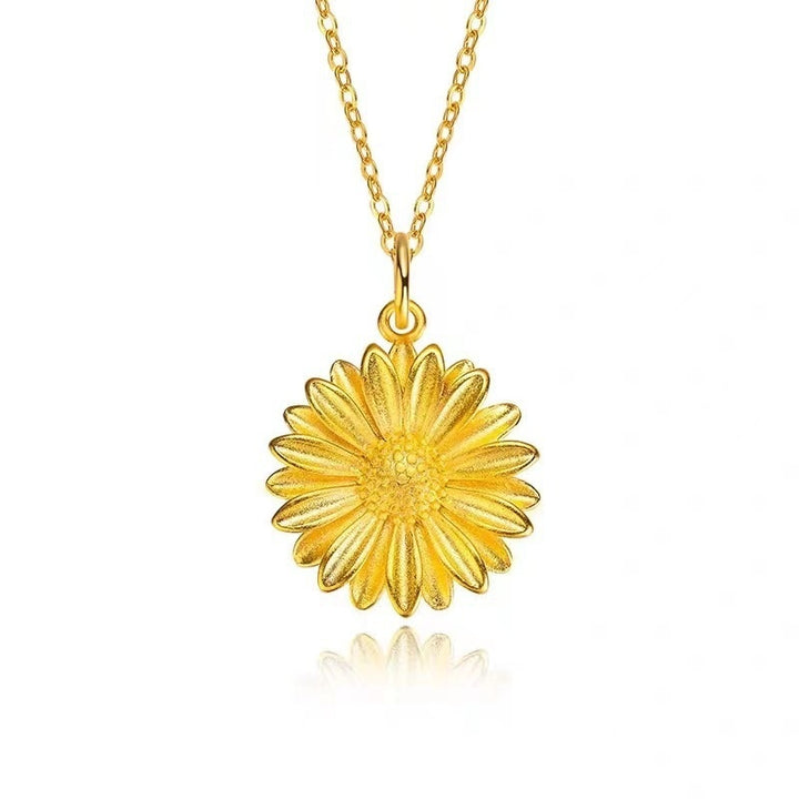 sunflower gold-plated pendant necklace