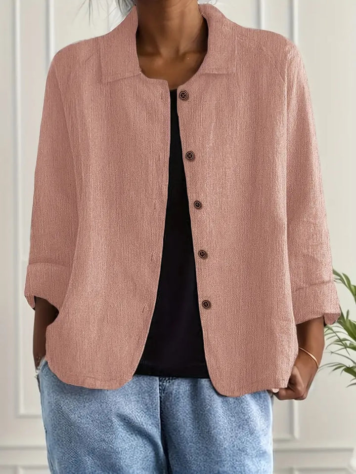 Spot New Cross-border Foreign Trade European And American Women's Solid Color Shirt Collar Single Breasted Long Sleeved Casual Jacket Cardigan