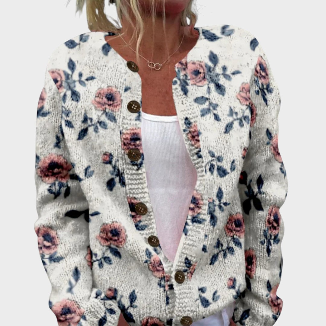 Laura - Podzimní květinový cardigan