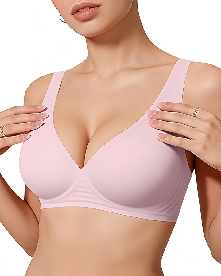 Deep V Wireless Comfort Supportive Wireless T-Shirt Push-Up Bra