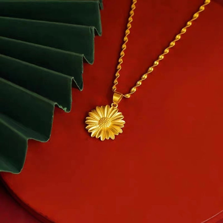 sunflower gold-plated pendant necklace