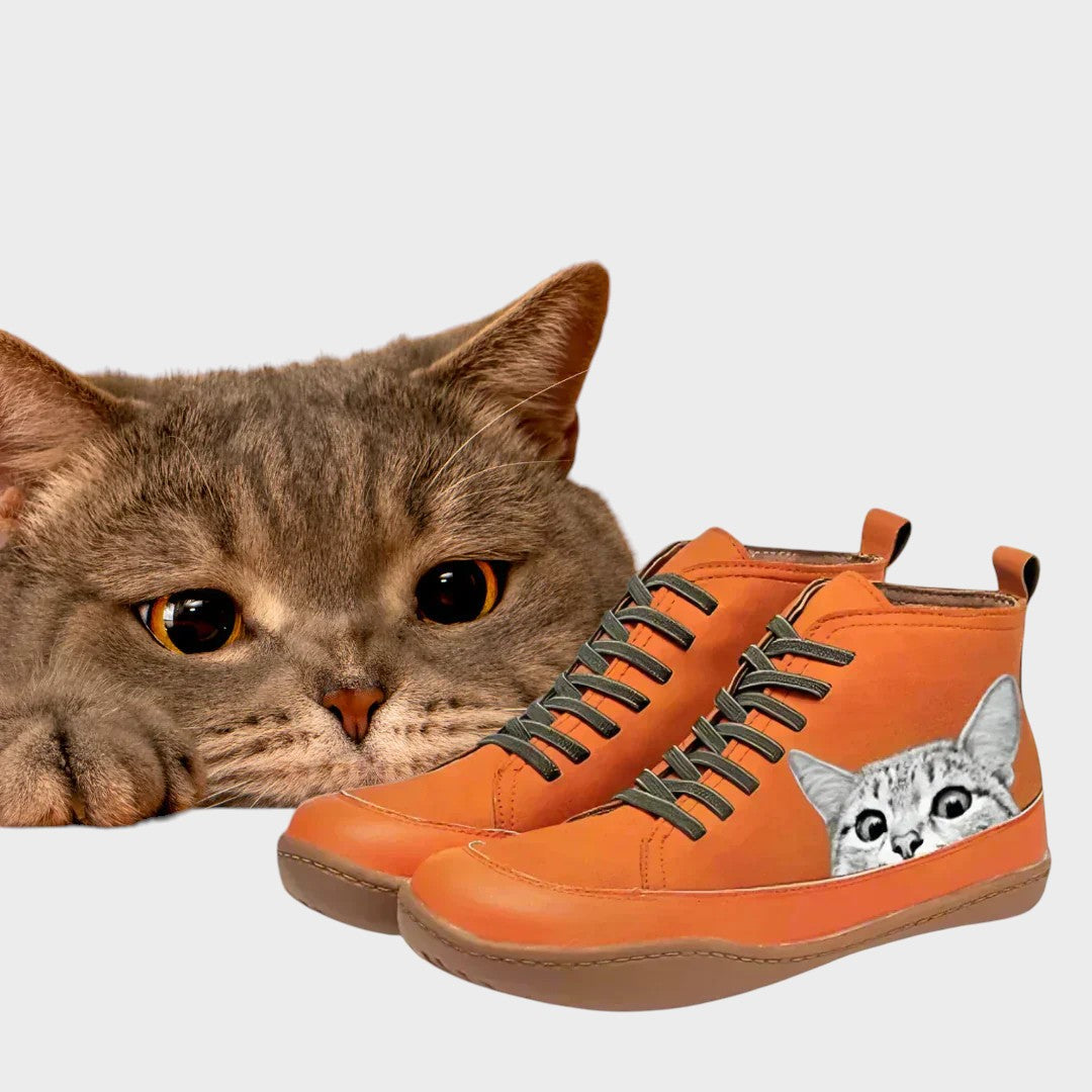 Kitty - Kožené boty pro milovníky koček