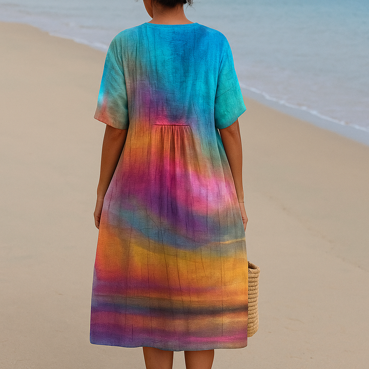 Ema - Šaty Tie-Dye při Západu Slunce