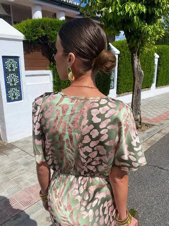 Constança - Květinové šaty s plisováním