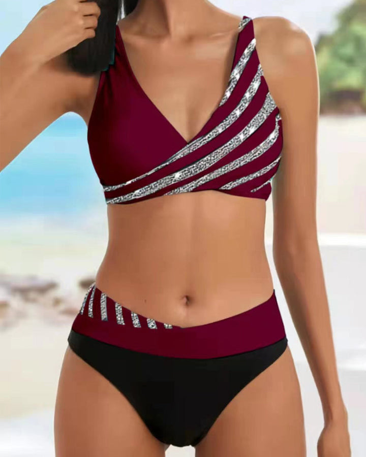 Vera - Bikinové plavky s potiskem v teplých tónech