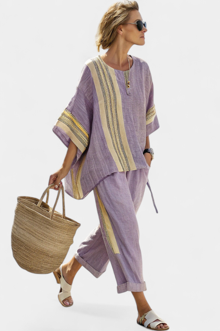 Lorena - Boho sada z lněného a bambusového materiálu