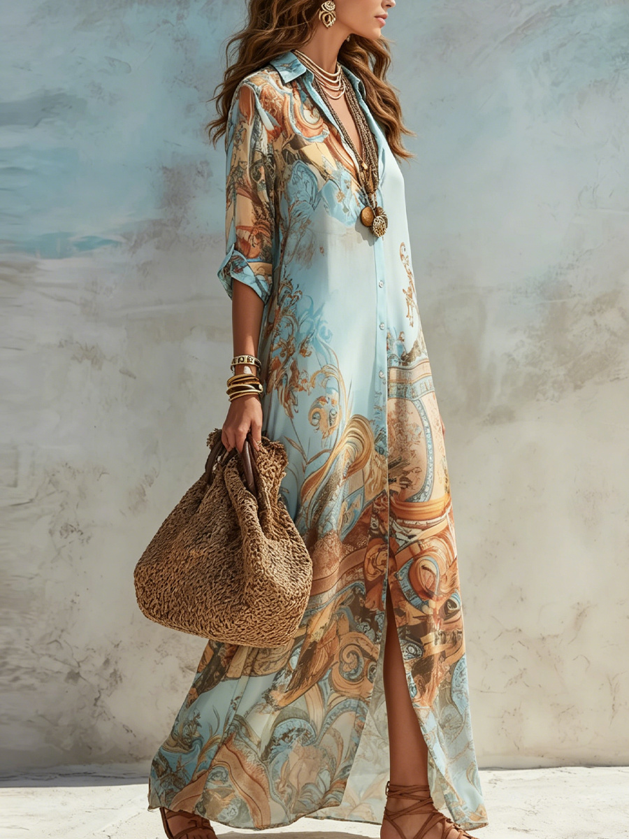 Lorna - Hemdblusenkleid Mediterraneo