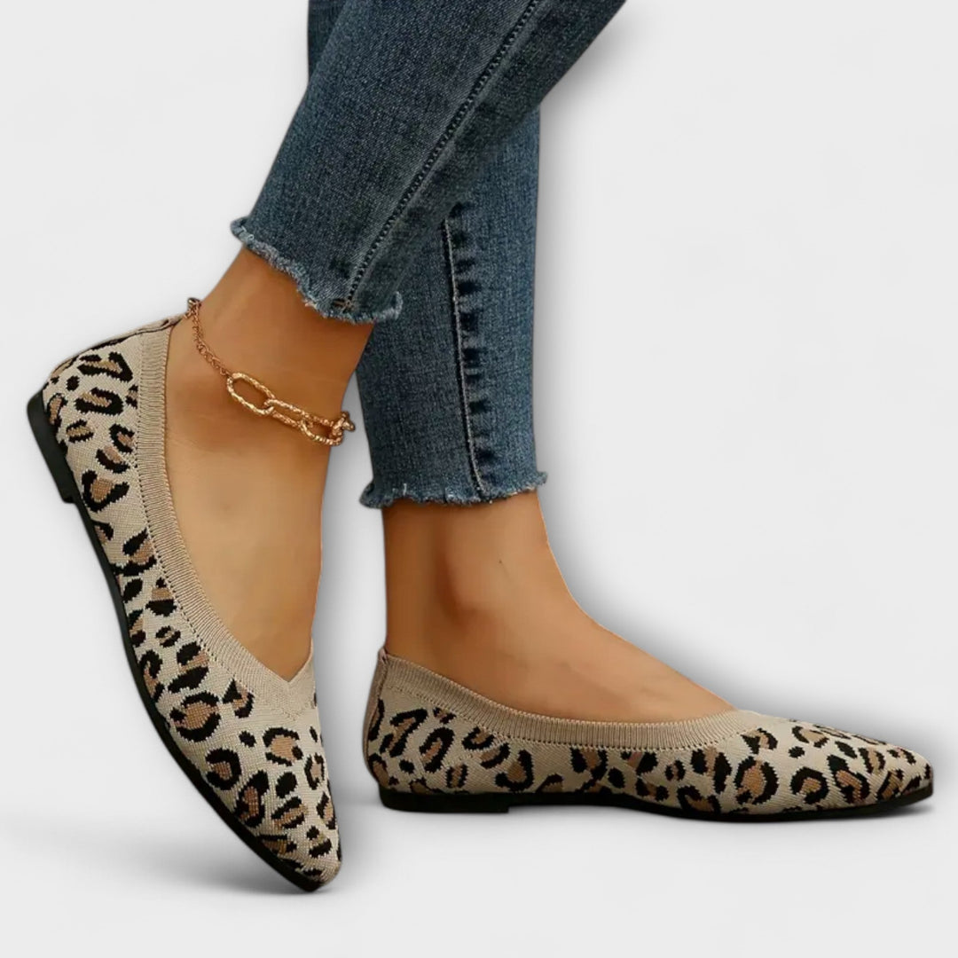 Paula - Krajkové slip-on boty s leopardím vzorem
