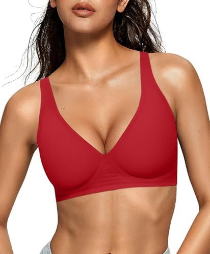 Deep V Wireless Comfort Supportive Wireless T-Shirt Push-Up Bra
