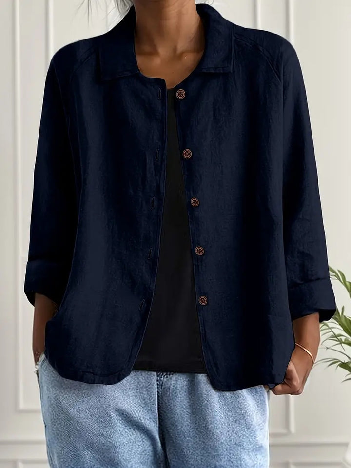 Spot New Cross-border Foreign Trade European And American Women's Solid Color Shirt Collar Single Breasted Long Sleeved Casual Jacket Cardigan