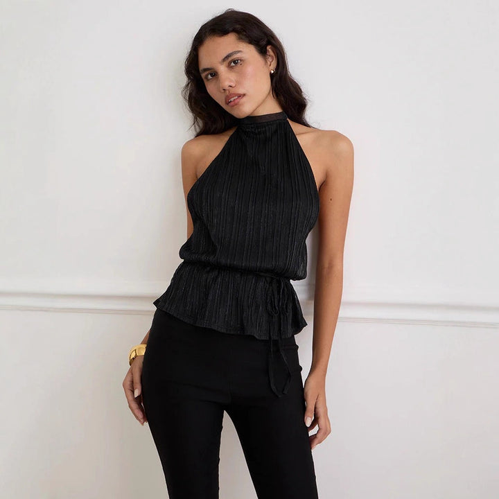 Women's Backless Strappy Halter Tank Top