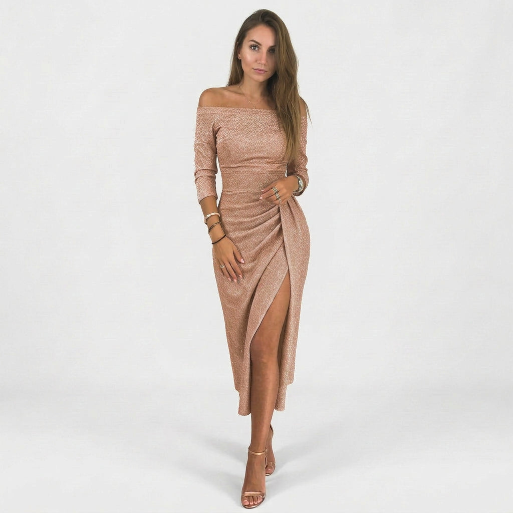 Natália - Elegantní šaty s odhalenými rameny