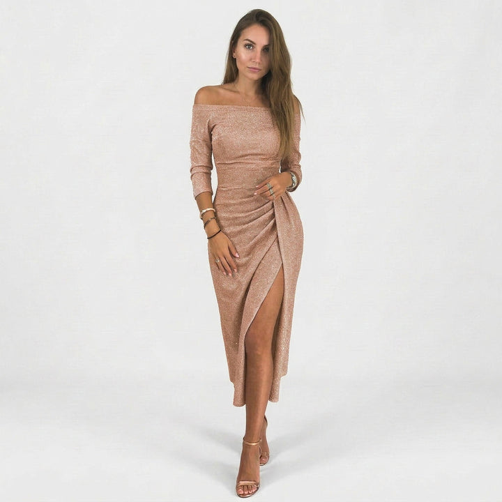 Natália - Elegantní šaty s odhalenými rameny