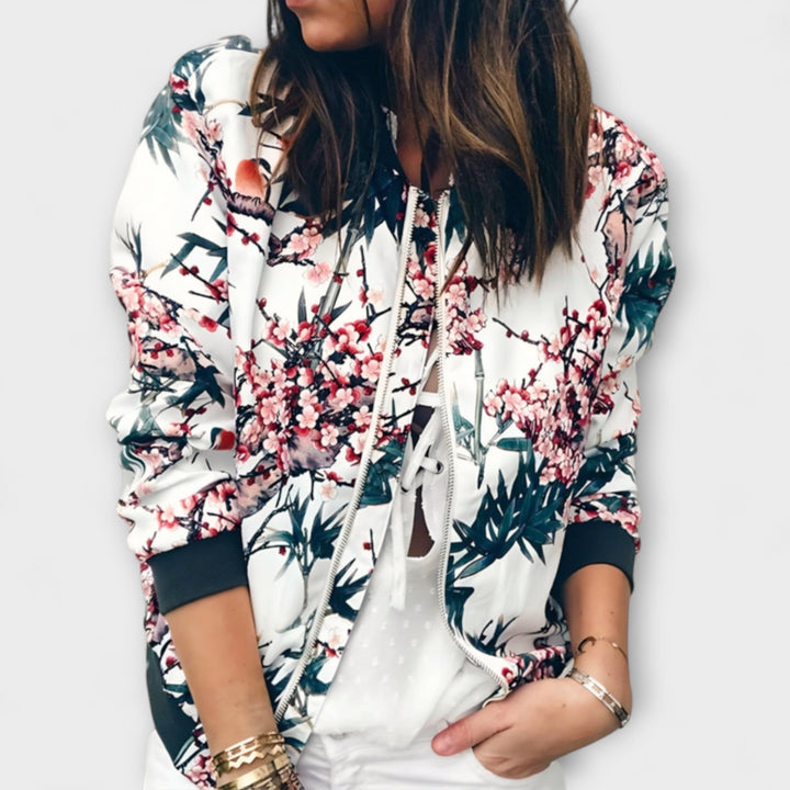 Andreia - Elegantní květinová bomber bunda